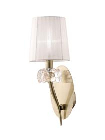 Loewe Antique Brass-White Wall Lights Mantra Armed Wall Lights